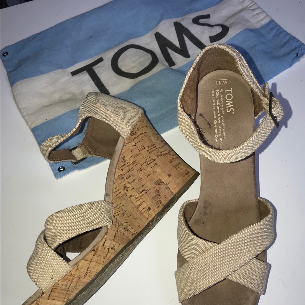 Toms wedges with ankle strap